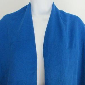 NWOT Oh My Gauze! Women's Blue Open Front Ruffle Lagenlook Cardigan Robe SZ 1